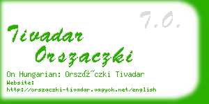 tivadar orszaczki business card